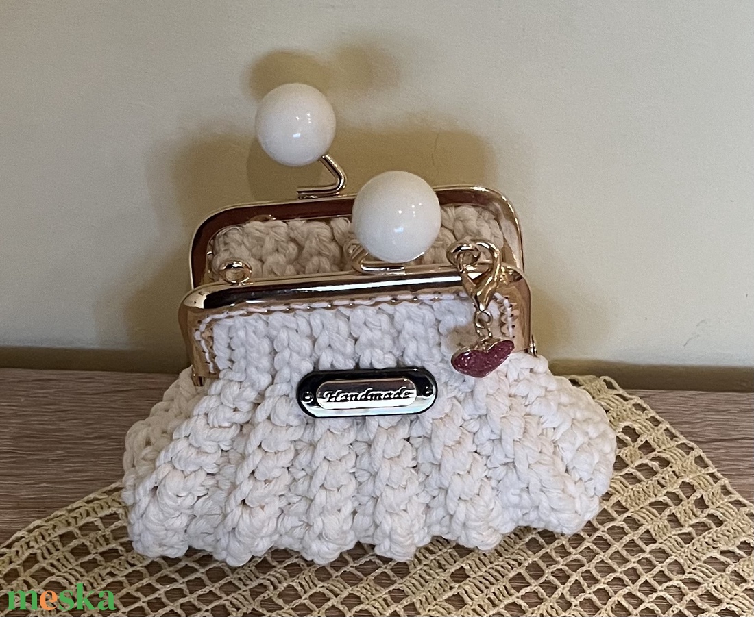 Horgolt pénztárca  - táska & tok - pénztárca & más tok - aprópénztartó - Meska.hu