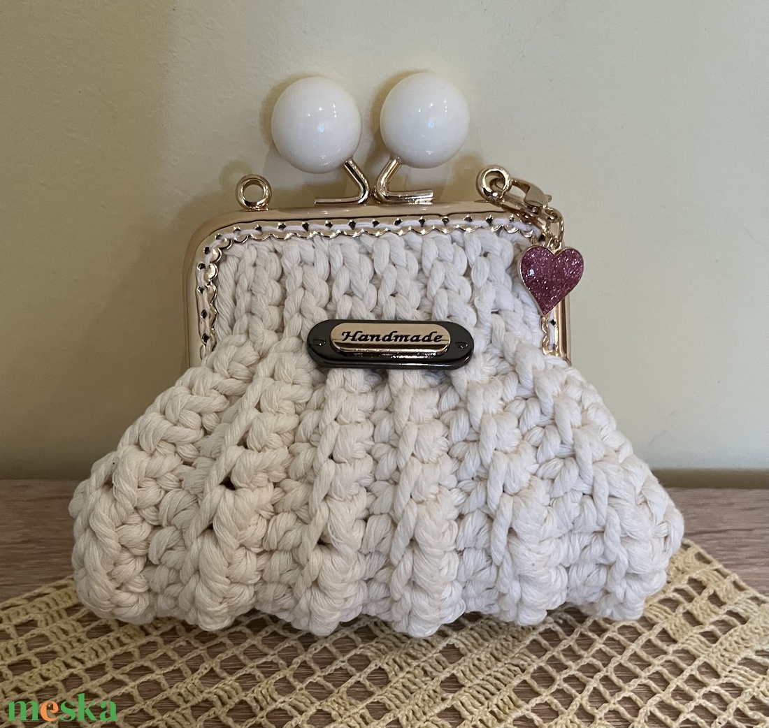 Horgolt pénztárca  - táska & tok - pénztárca & más tok - aprópénztartó - Meska.hu