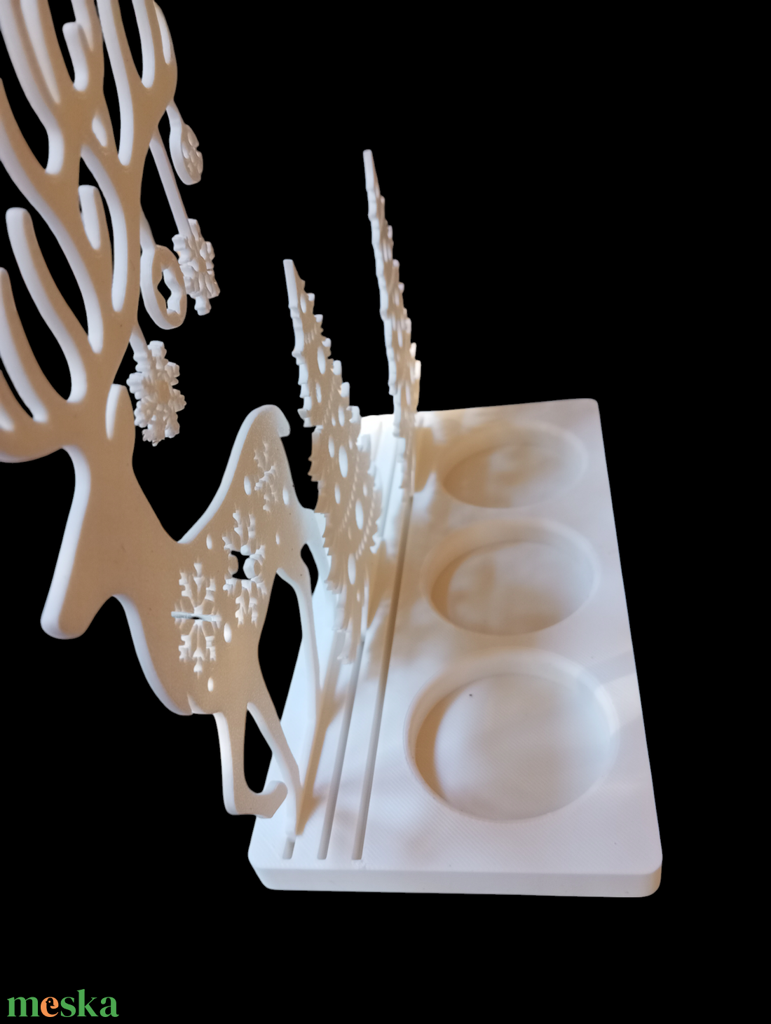 Karácsonyi ünnepi szarvas mécsestartó  - karácsony - karácsonyi lakásdekoráció - karácsonyi fénydekoráció - Meska.hu