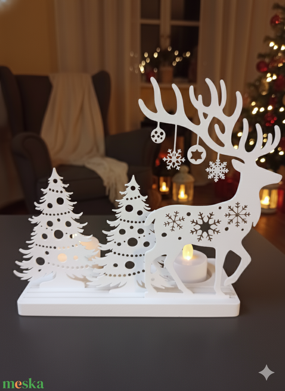 Karácsonyi mécsestartó  - karácsony - karácsonyi lakásdekoráció - karácsonyi illatgyertya, mécses - Meska.hu