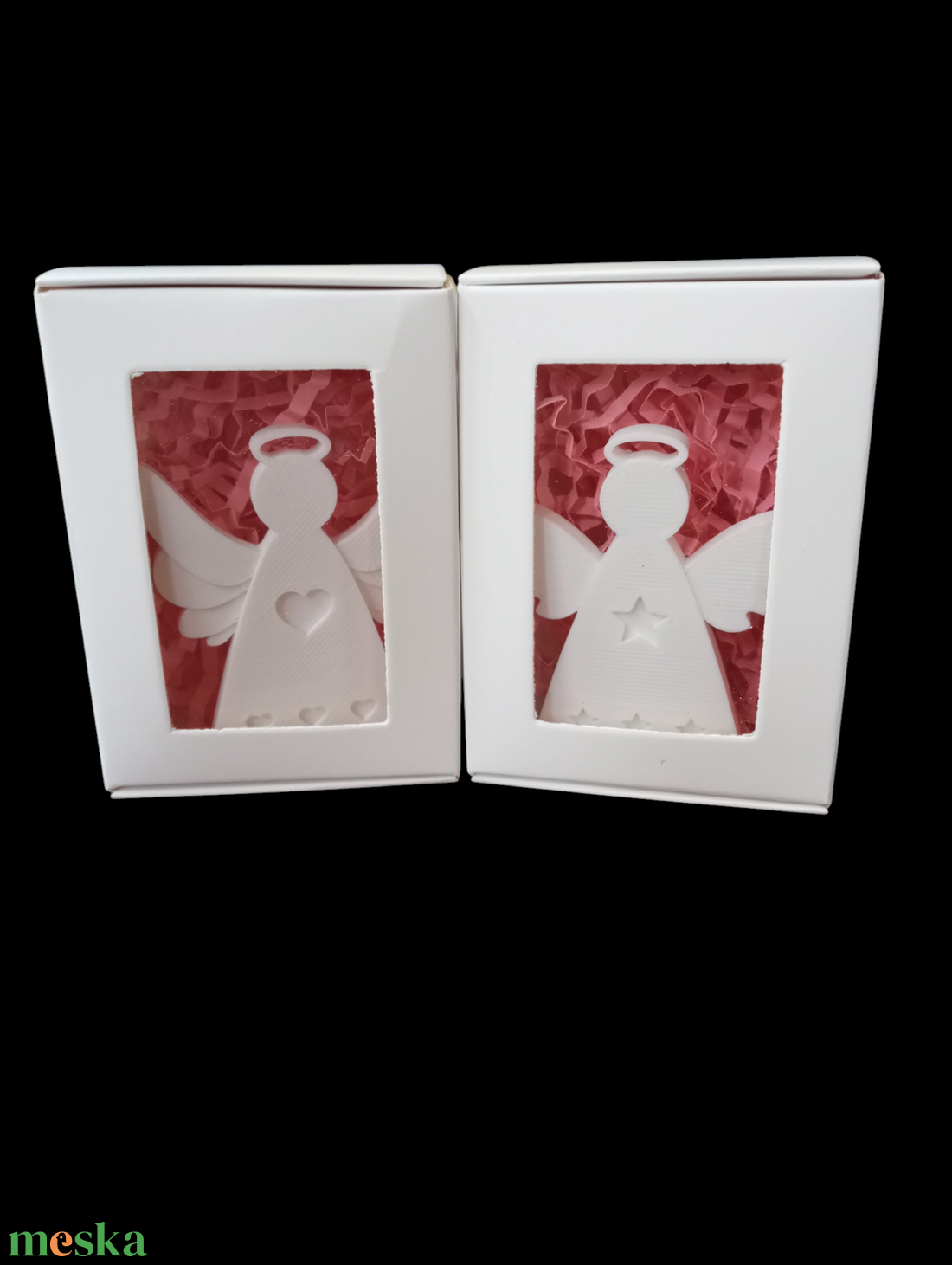 Karácsonyi angyalka díszdobozban  - karácsony - karácsonyi lakásdekoráció - karácsonyi manók, figurák - Meska.hu