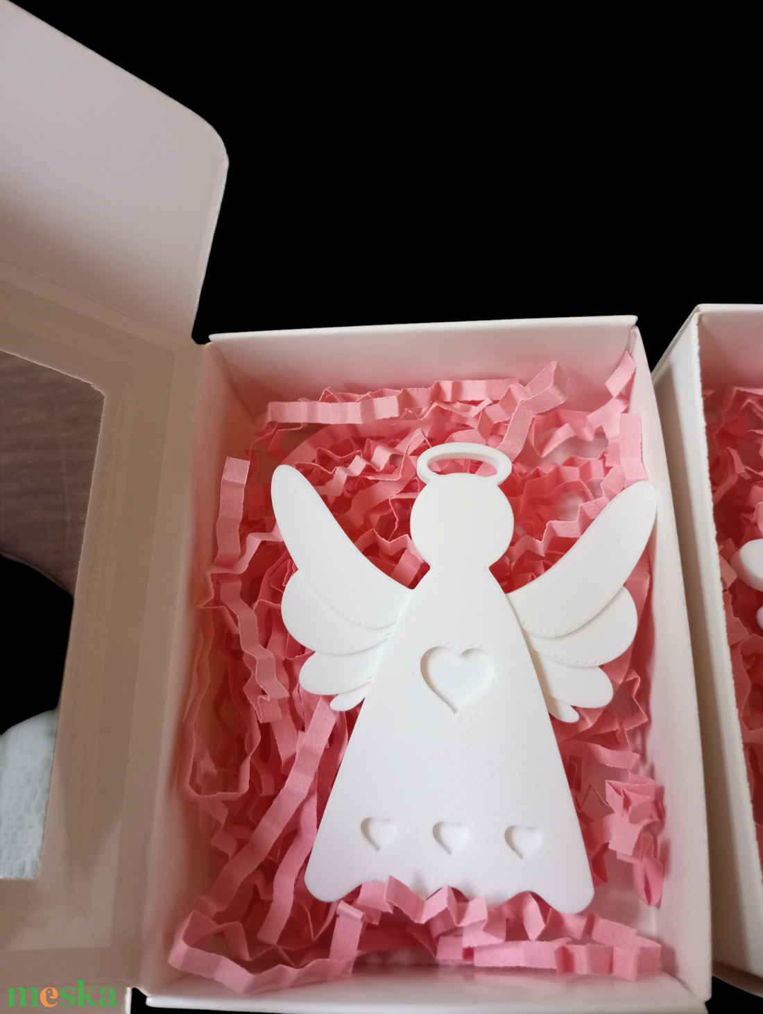 Karácsonyi angyalka díszdobozban  - karácsony - karácsonyi lakásdekoráció - karácsonyi manók, figurák - Meska.hu
