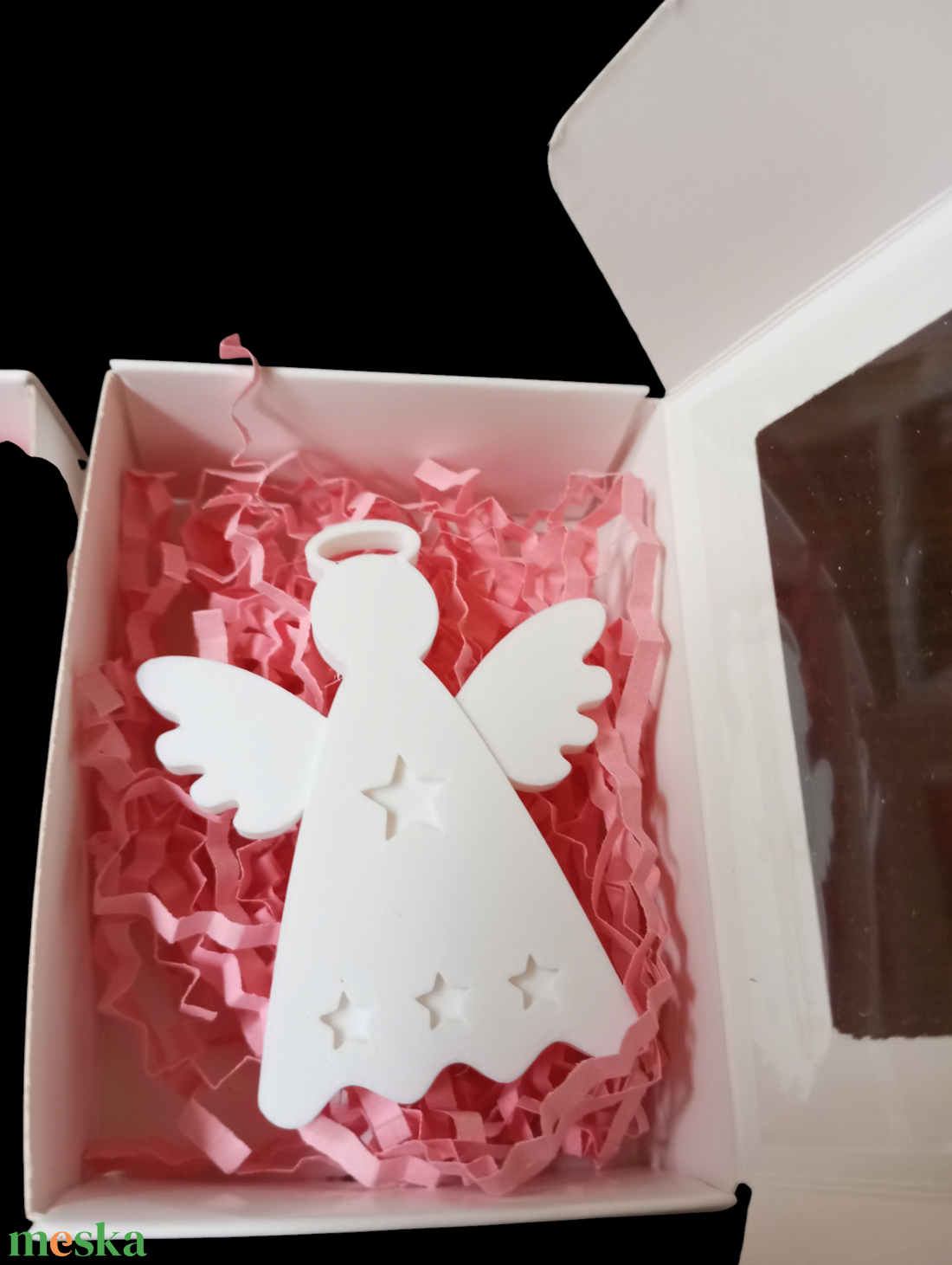 Karácsonyi angyalka díszdobozban  - karácsony - karácsonyi lakásdekoráció - karácsonyi manók, figurák - Meska.hu