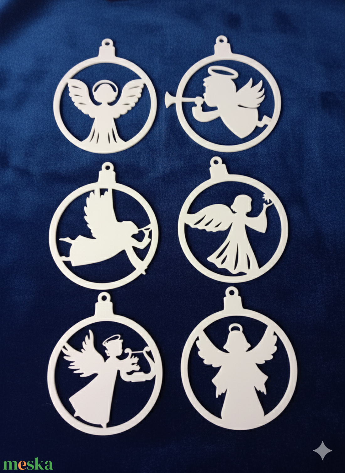 Angyalkás karácsonyfadísz szett  - karácsony - karácsonyi lakásdekoráció - karácsonyfadíszek - Meska.hu