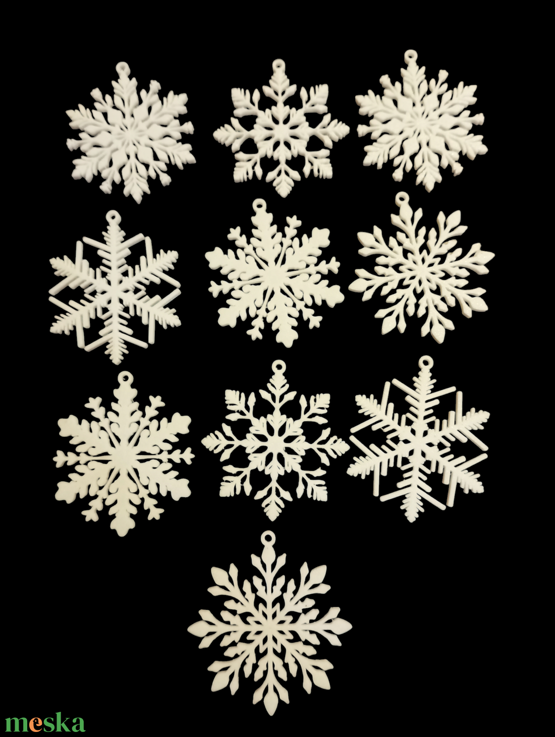 Karácsonyi hópehely dekoráció  - karácsony - karácsonyi lakásdekoráció - karácsonyi lakásdíszek - Meska.hu