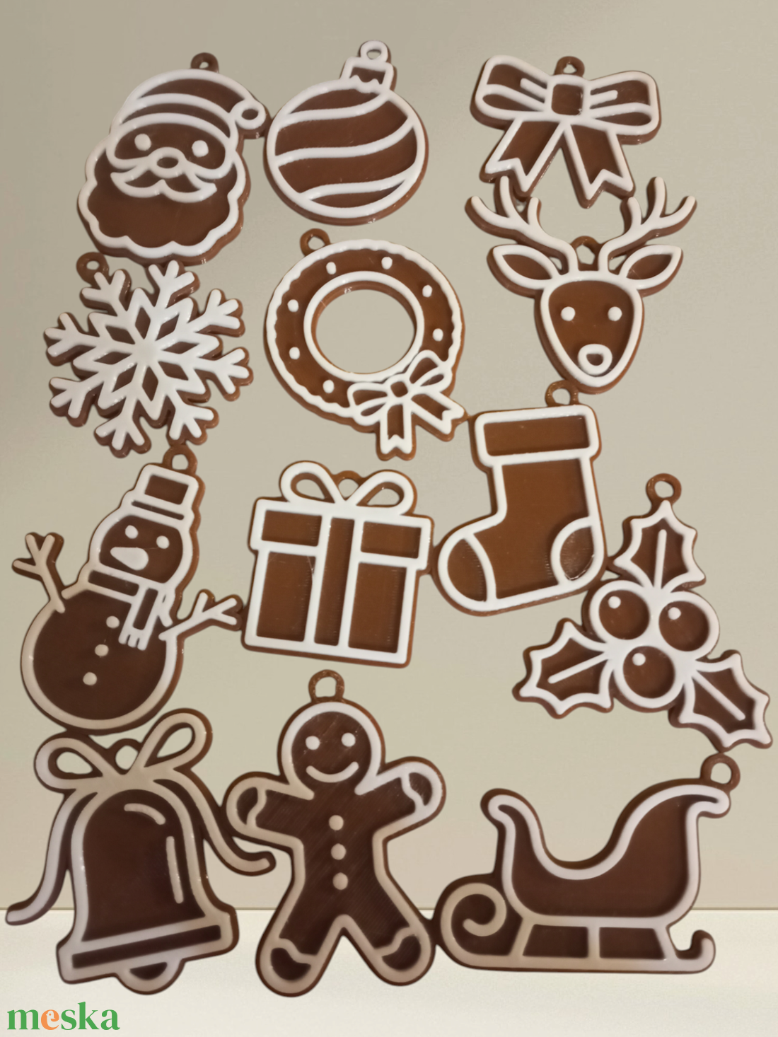 Mézeskalács dekoráció szett - karácsony - karácsonyi lakásdekoráció - karácsonyfadíszek - Meska.hu