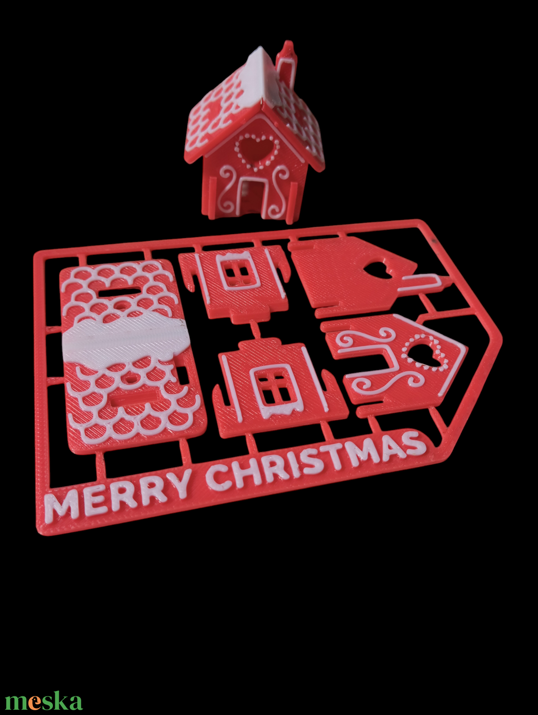 Mézeskalács házikó szerelő képeslap - karácsony - karácsonyi ajándékozás - karácsonyi képeslap, üdvözlőlap, ajándékkísérő - Meska.hu