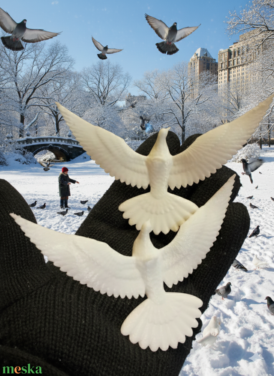 Vadgalambok galamb pár - karácsony - karácsonyi lakásdekoráció - karácsonyfadíszek - Meska.hu