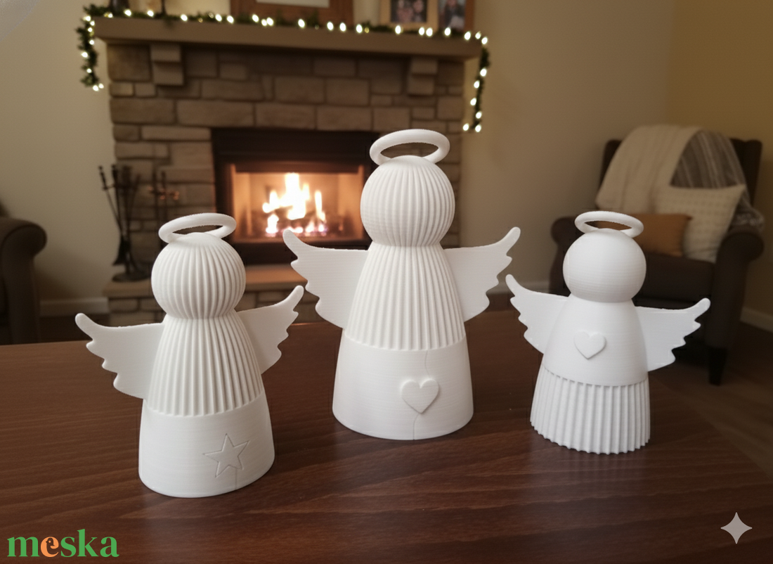Ünnepi angyalok szett - karácsony - karácsonyi lakásdekoráció - karácsonyi lakásdíszek - Meska.hu