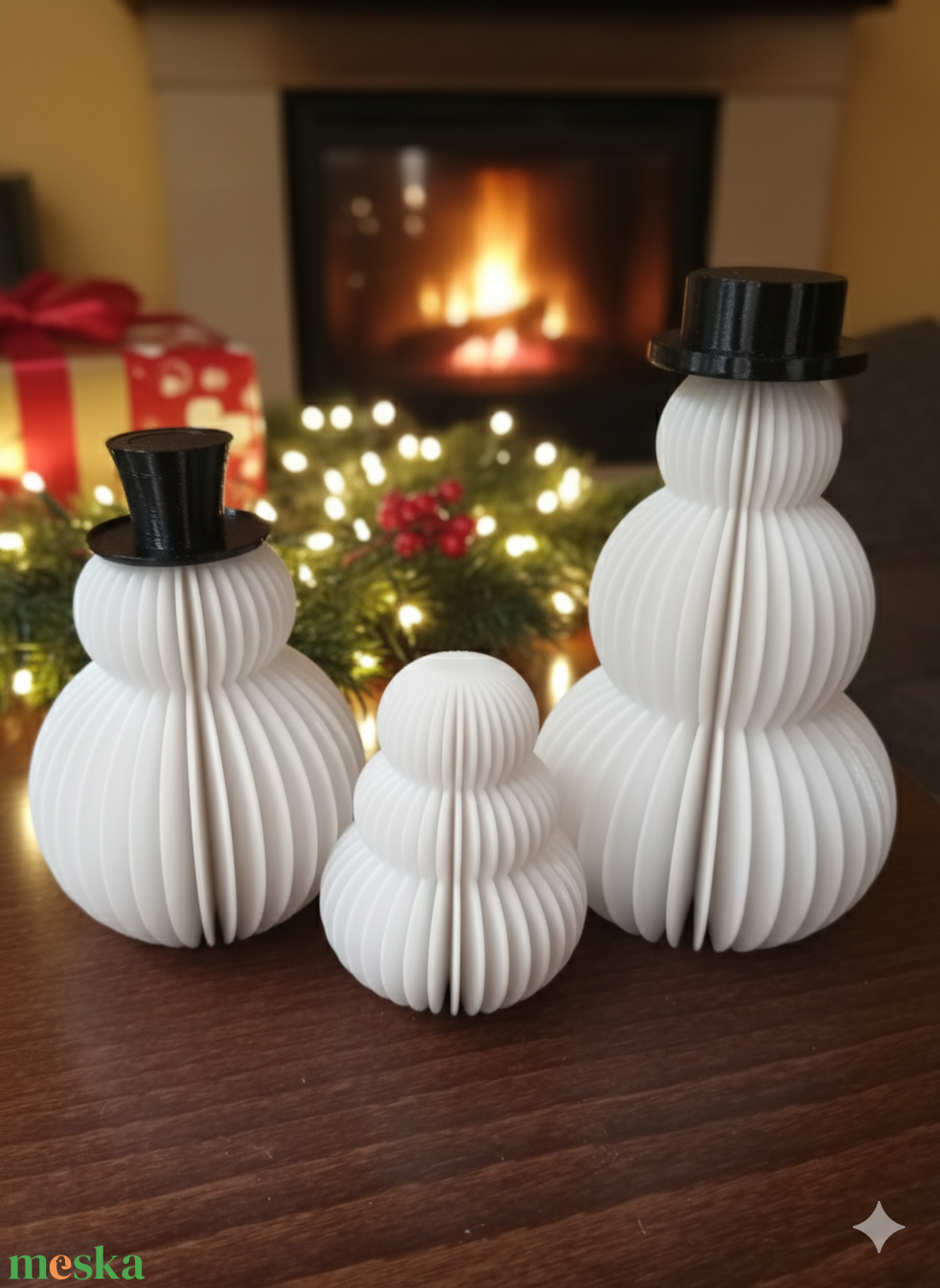 Modern hóember család  - karácsony - karácsonyi lakásdekoráció - karácsonyi lakásdíszek - Meska.hu