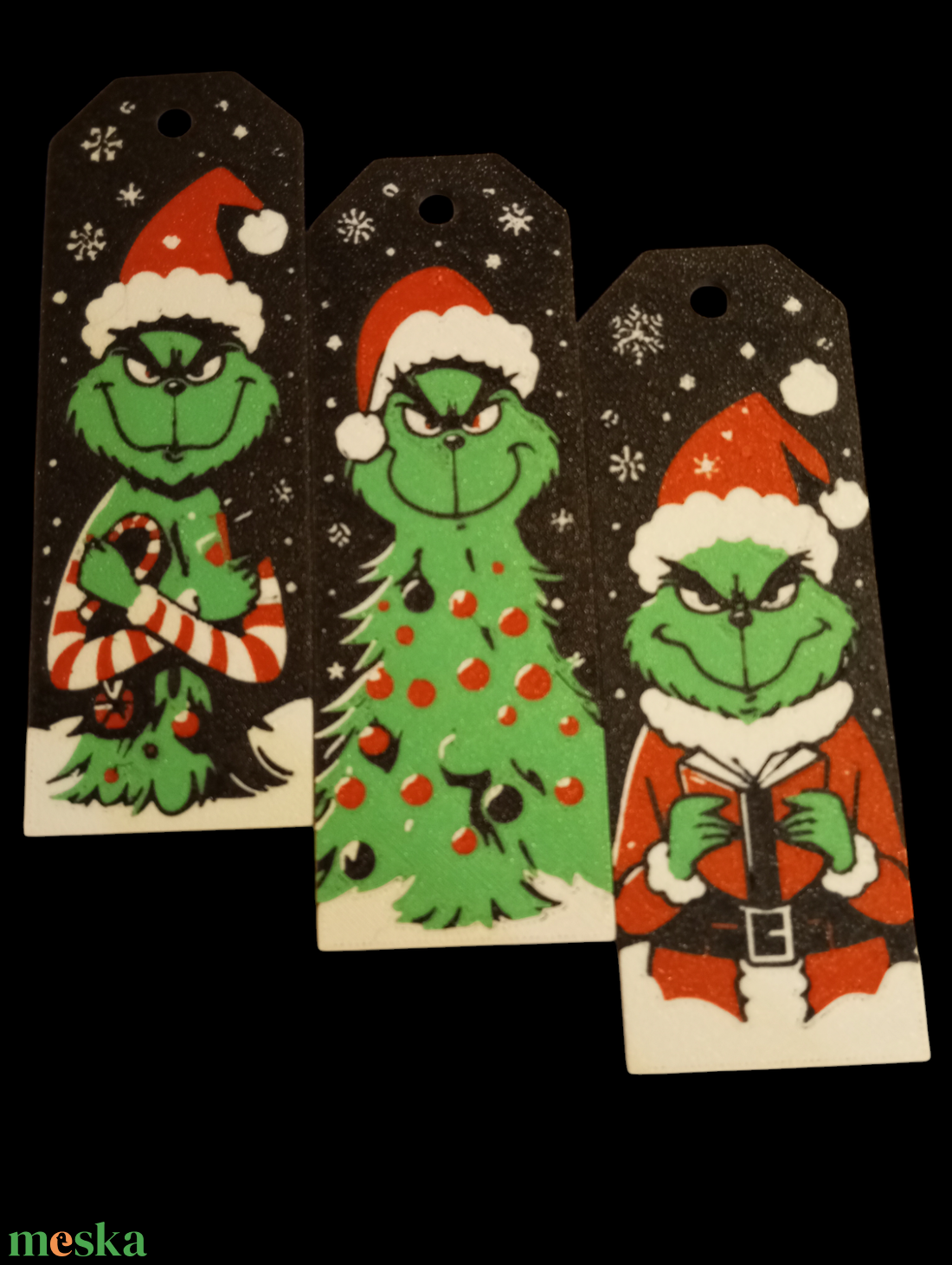 Grinch Grincs könyvjelző vagy dekoráció  - karácsony - karácsonyi lakásdekoráció - karácsonyi lakásdíszek - Meska.hu