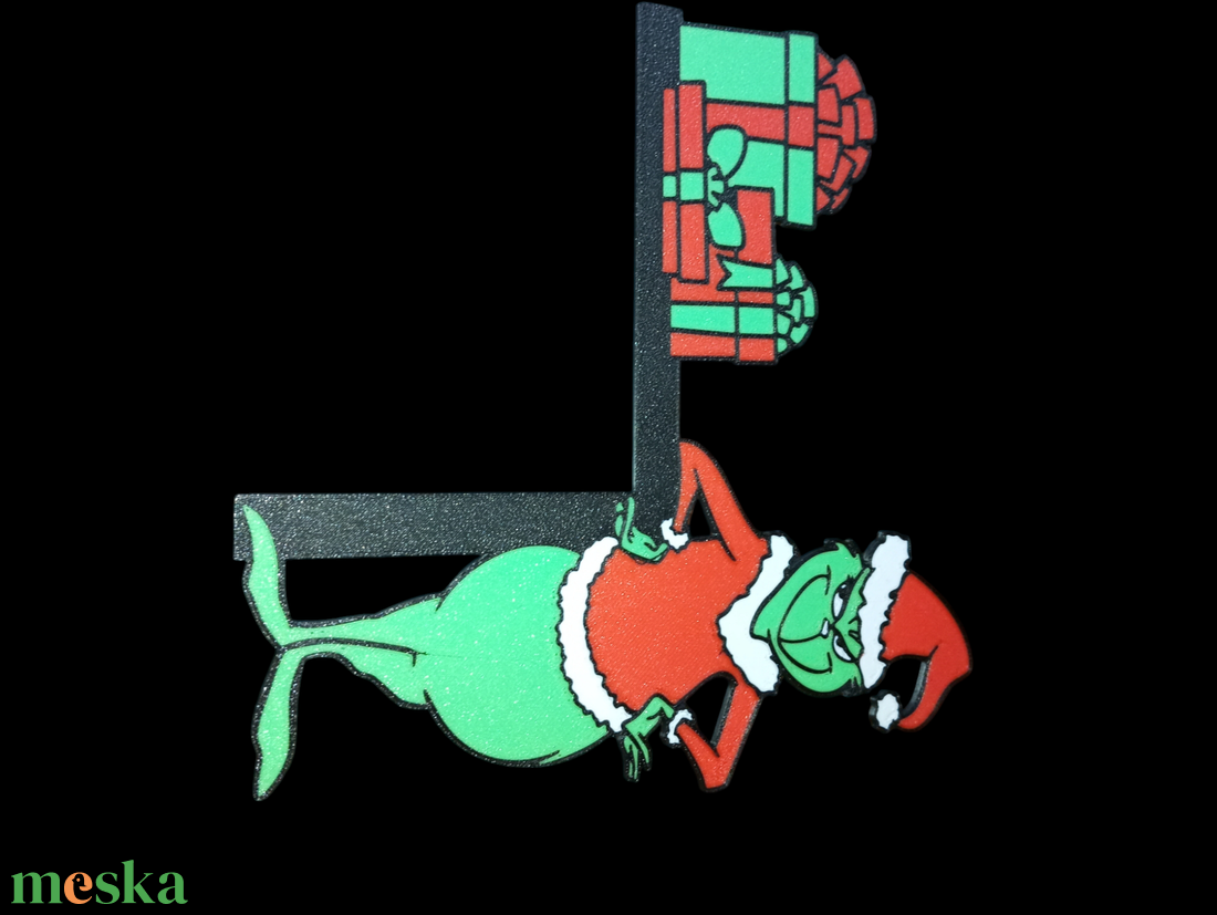 Grinch Grincs sarokdísz  - karácsony - karácsonyi lakásdekoráció - karácsonyi ajtódíszek - Meska.hu