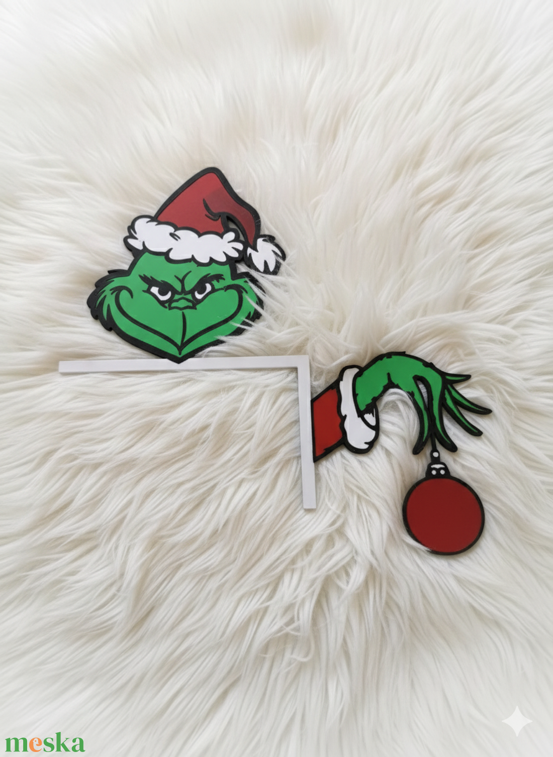 Grinch Grincs sarokdísz  - karácsony - karácsonyi lakásdekoráció - karácsonyi ajtódíszek - Meska.hu