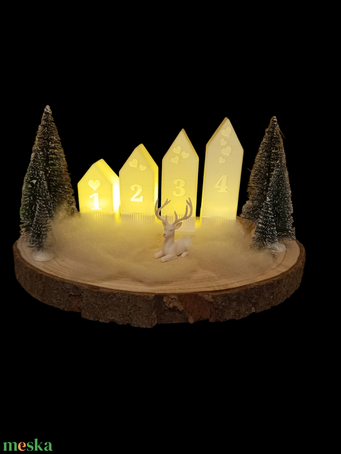 Adventi tűzbiztos asztali dekoráció  - karácsony - adventi díszek - adventi asztaldísz - Meska.hu