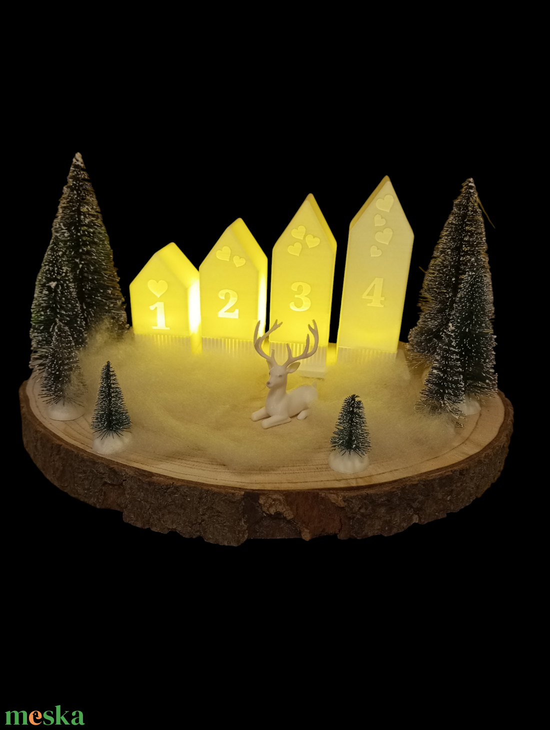 Adventi tűzbiztos asztali dekoráció  - karácsony - adventi díszek - adventi asztaldísz - Meska.hu