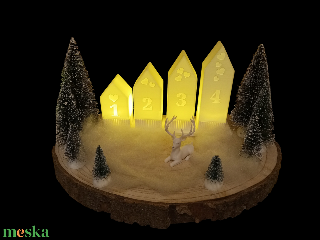 Adventi tűzbiztos asztali dekoráció  - karácsony - adventi díszek - adventi asztaldísz - Meska.hu