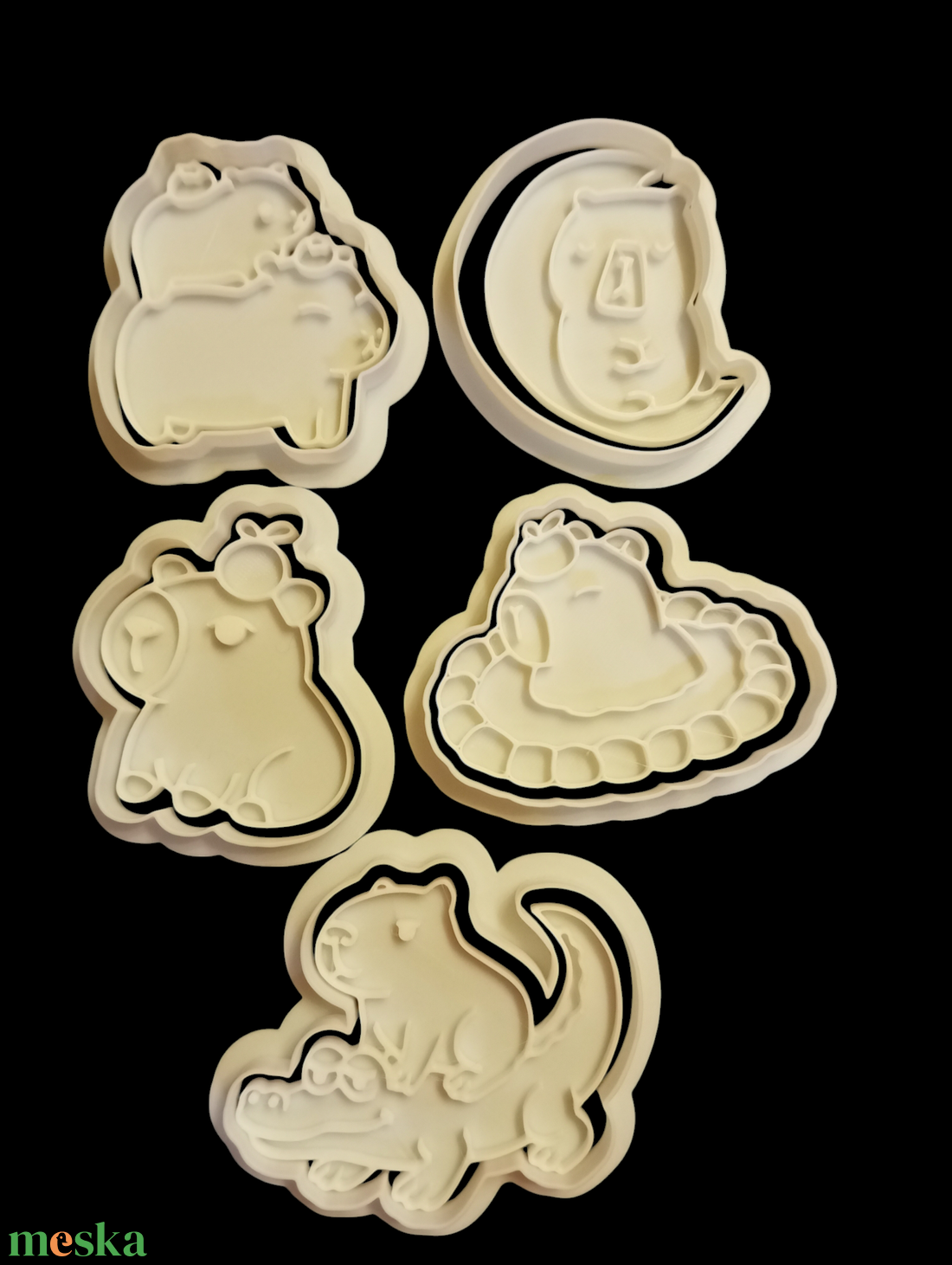 Kapibara sütikiszúró és pecsét szett  - otthon & életmód - konyhafelszerelés, tálalás - sütés, főzés - sütikiszúró - Meska.hu