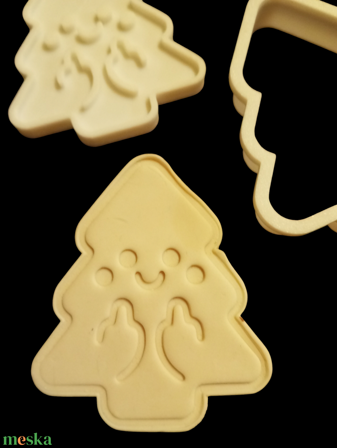 Vicces karácsonyfa sütikiszúró és pecsét szett  - otthon & életmód - konyhafelszerelés, tálalás - sütés, főzés - sütikiszúró - Meska.hu