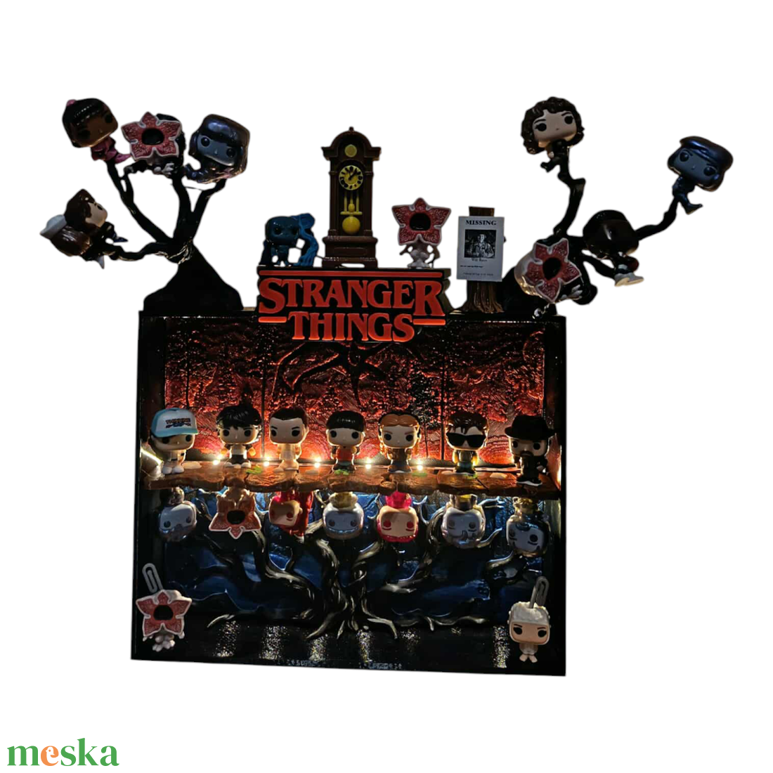 Stranger Things figura- és dísztartó � LED világítással - otthon & életmód - dekoráció - asztal és polc dekoráció - asztaldísz - Meska.hu