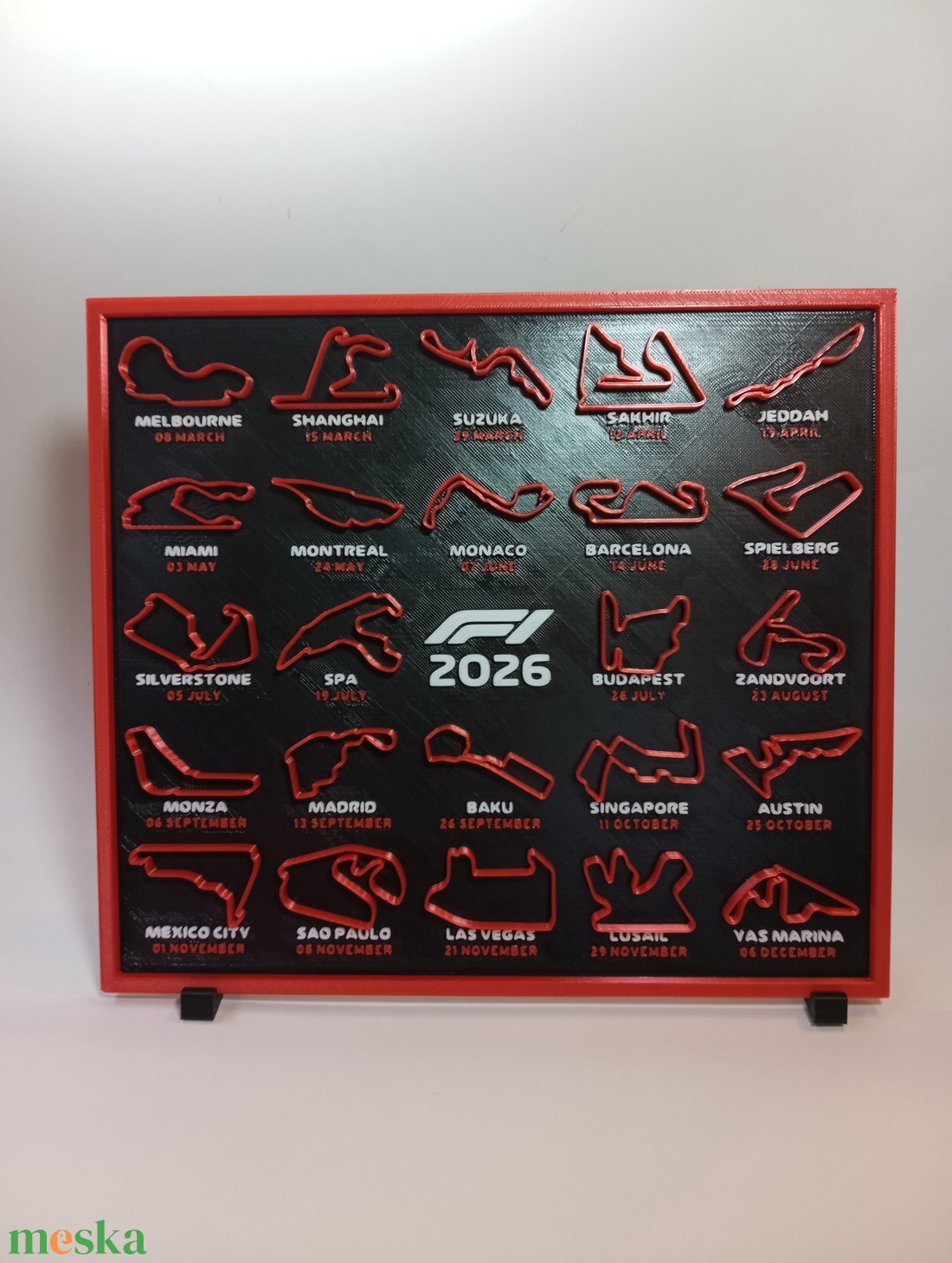 Formula1 Forma-1 versenynaptár 2026 - otthon & életmód - dekoráció - fali és függő dekoráció - falinaptár & öröknaptár - Meska.hu