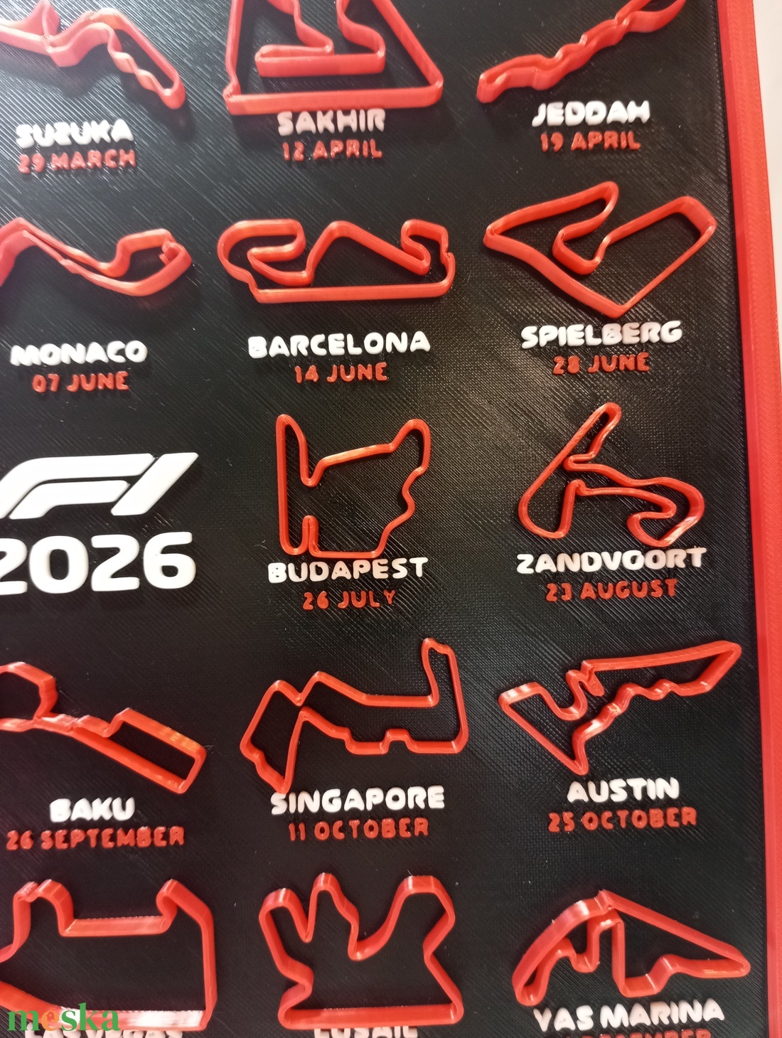Formula1 Forma-1 versenynaptár 2026 - otthon & életmód - dekoráció - fali és függő dekoráció - falinaptár & öröknaptár - Meska.hu