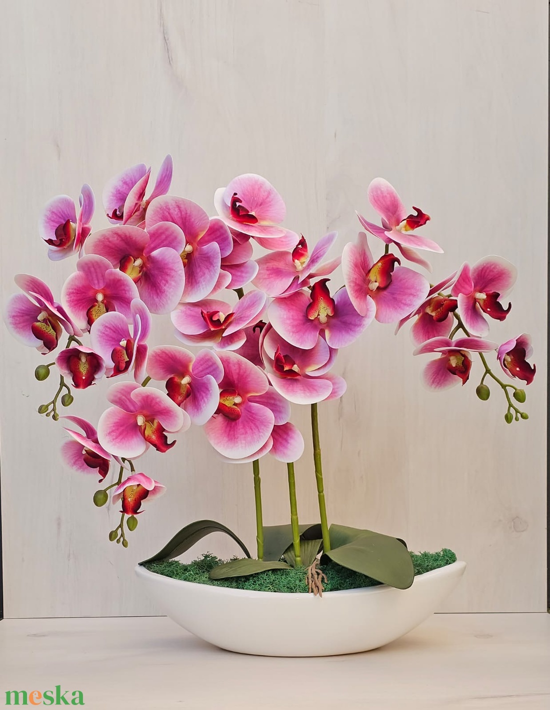 Orchidea csónak kaspóban - otthon & életmód - dekoráció - asztal és polc dekoráció - asztaldísz - Meska.hu