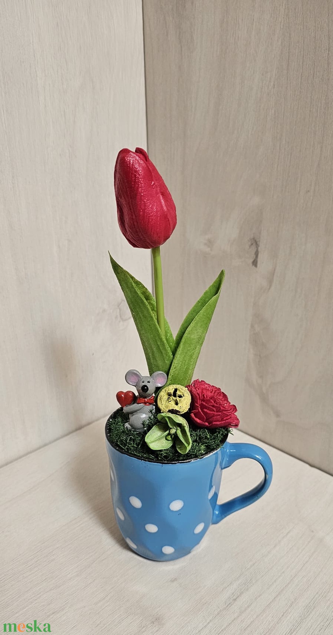 Poharas tulipán - otthon & életmód - dekoráció - asztal és polc dekoráció - asztaldísz - Meska.hu