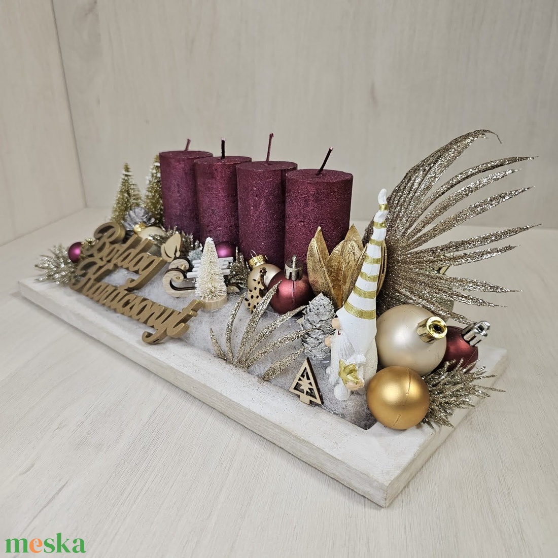 Adventi fatálcás dekor - karácsony - karácsonyi lakásdekoráció - karácsonyi ajtódíszek - Meska.hu