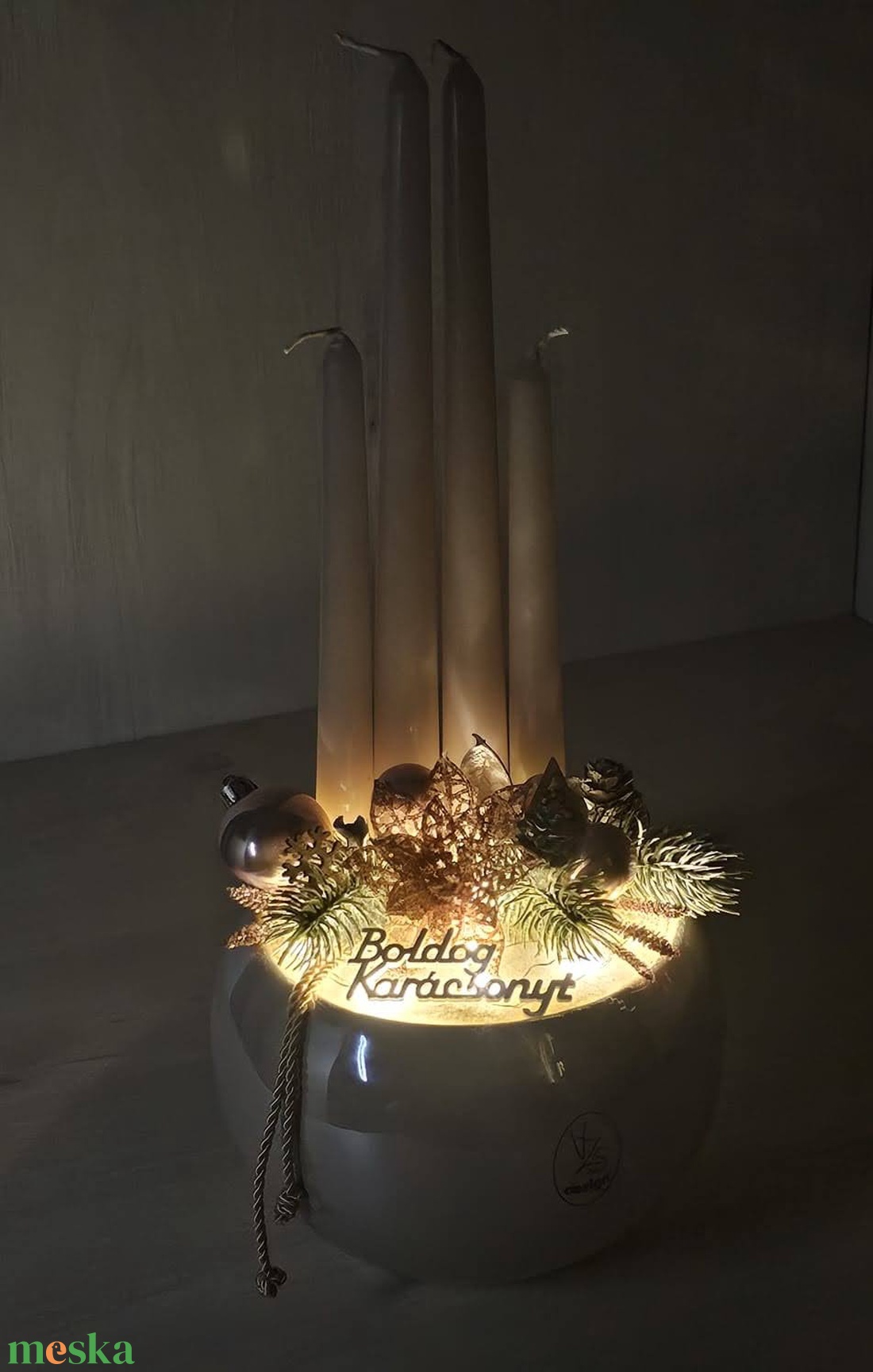 Adventi VZS kaspós dekor - karácsony - karácsonyi lakásdekoráció - karácsonyi ajtódíszek - Meska.hu