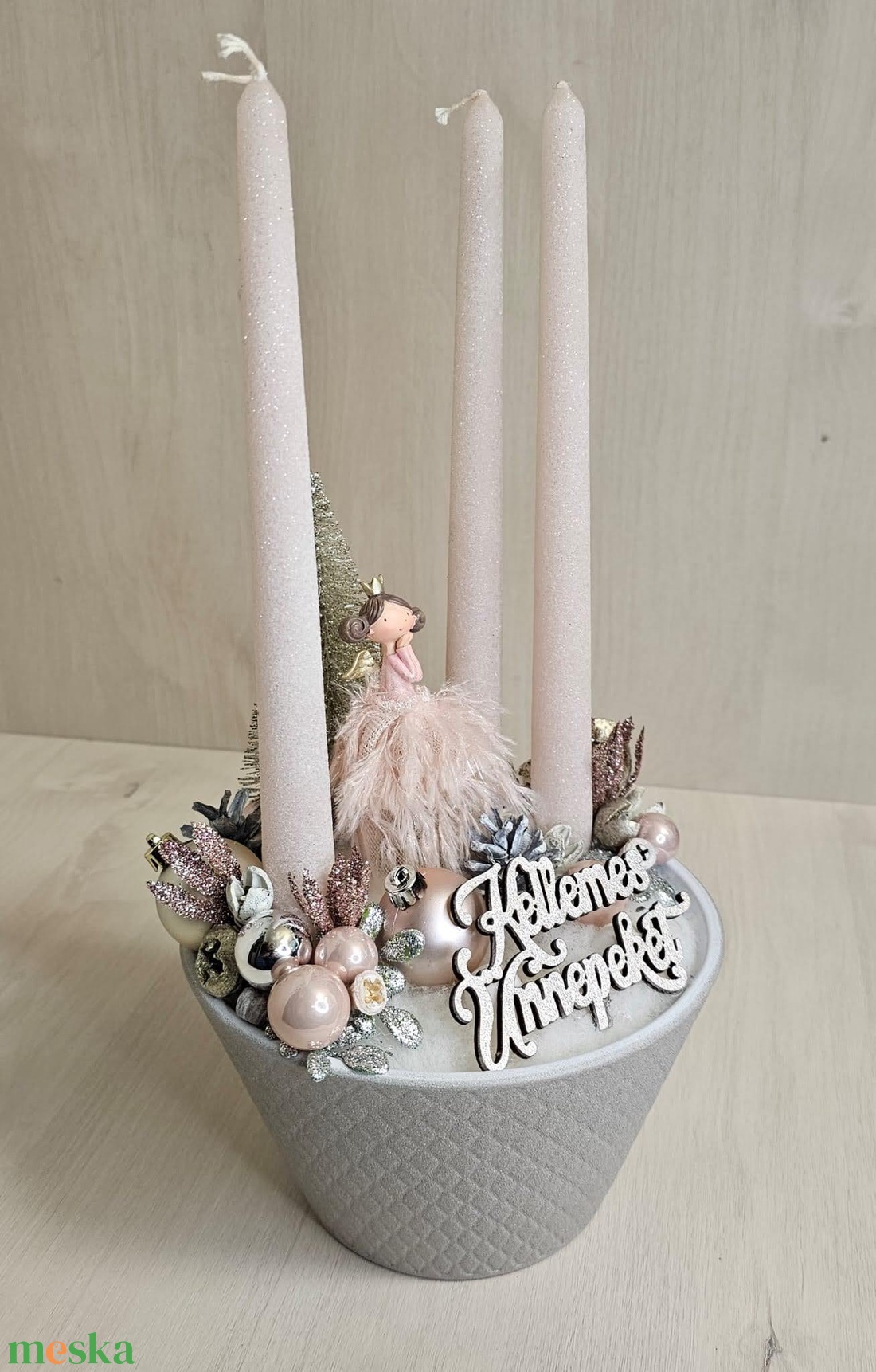 Adventi kaspós dekor - karácsony - karácsonyi lakásdekoráció - karácsonyi ajtódíszek - Meska.hu