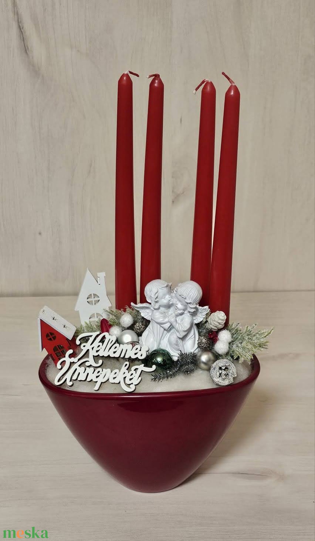 Adventi kaspós dekor - karácsony - karácsonyi lakásdekoráció - karácsonyi ajtódíszek - Meska.hu