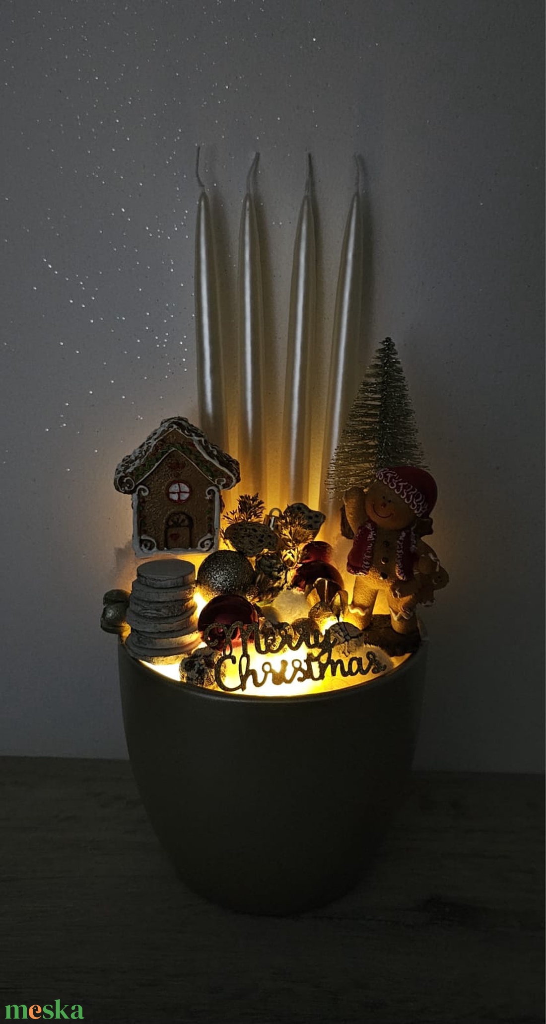 Adventi kaspós dekor - karácsony - karácsonyi lakásdekoráció - karácsonyi ajtódíszek - Meska.hu