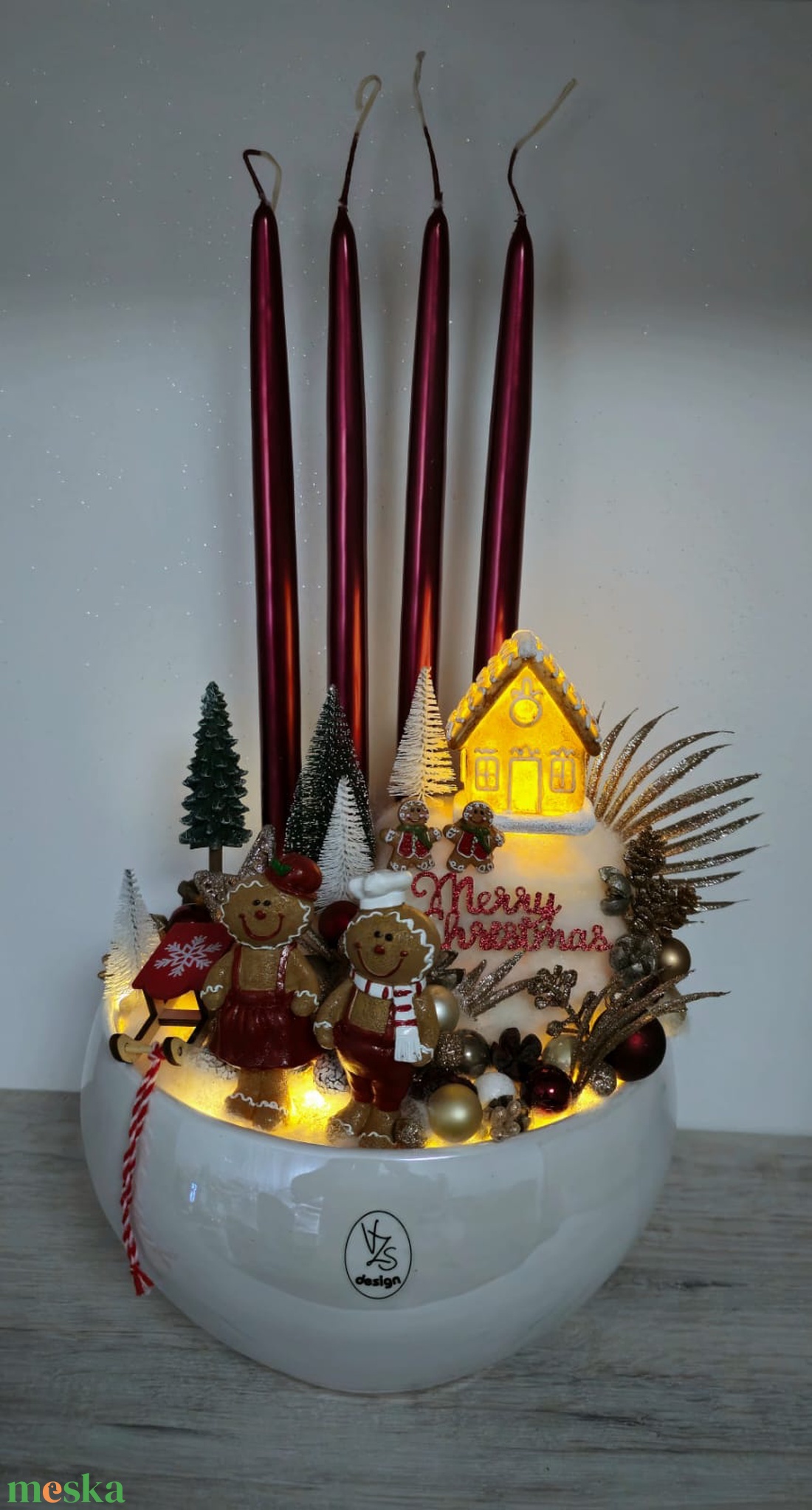 Adventi kaspós dekor - karácsony - karácsonyi lakásdekoráció - karácsonyi ajtódíszek - Meska.hu