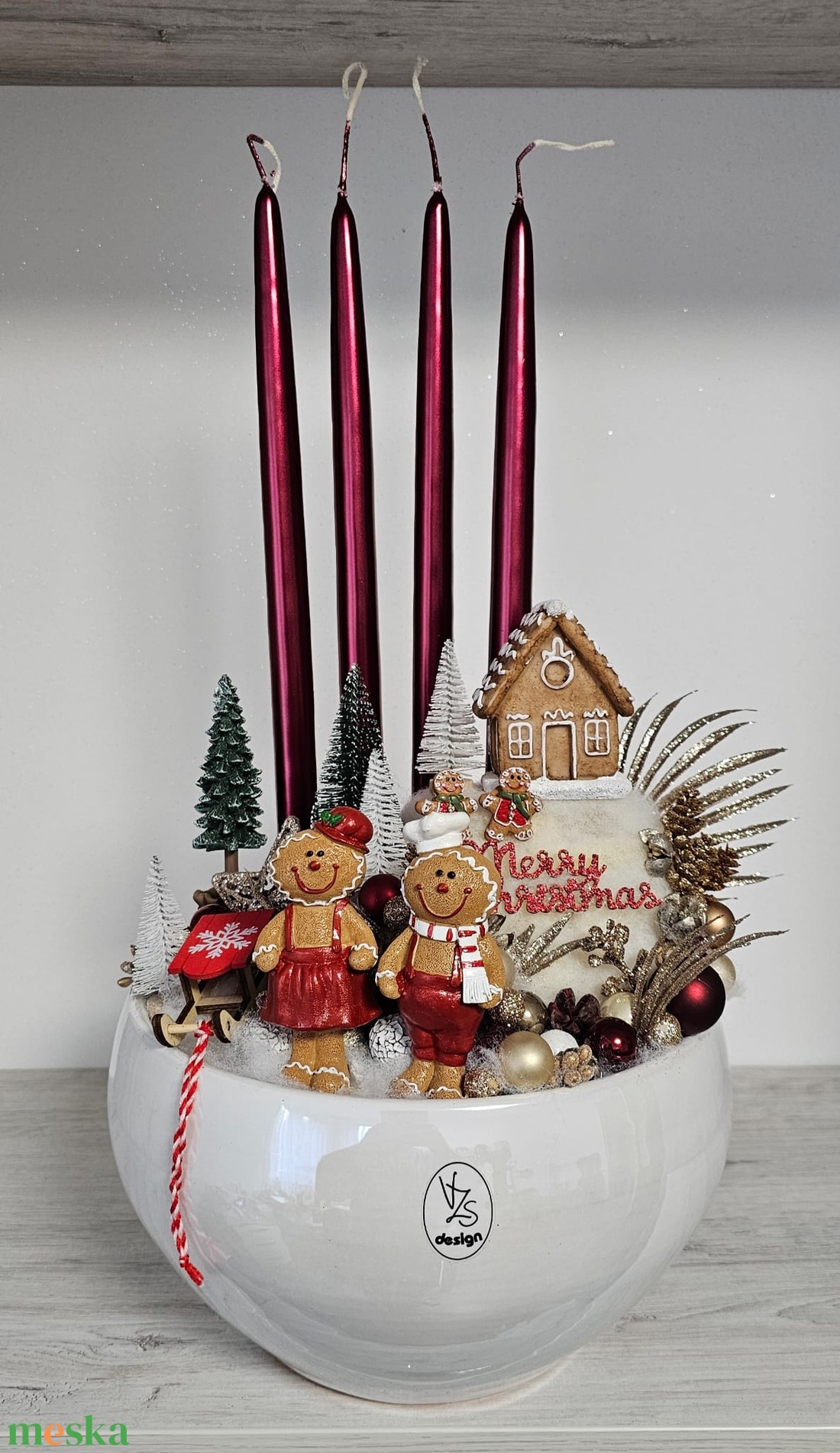 Adventi kaspós dekor - karácsony - karácsonyi lakásdekoráció - karácsonyi ajtódíszek - Meska.hu