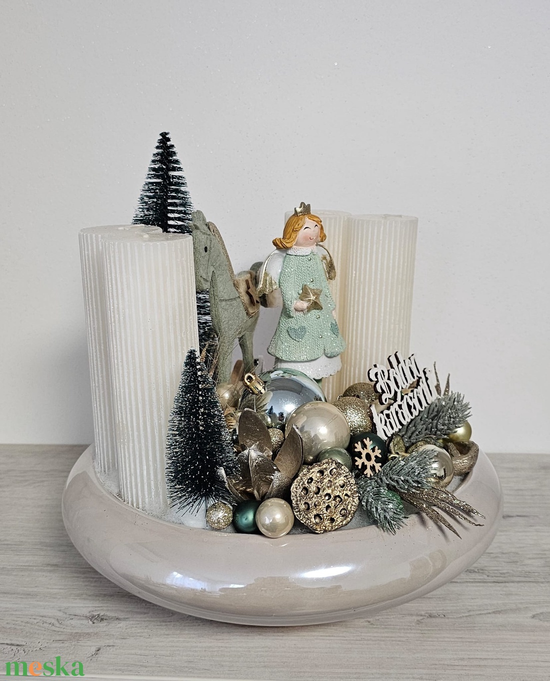 Adventi kaspós dekor - karácsony - karácsonyi lakásdekoráció - karácsonyi ajtódíszek - Meska.hu