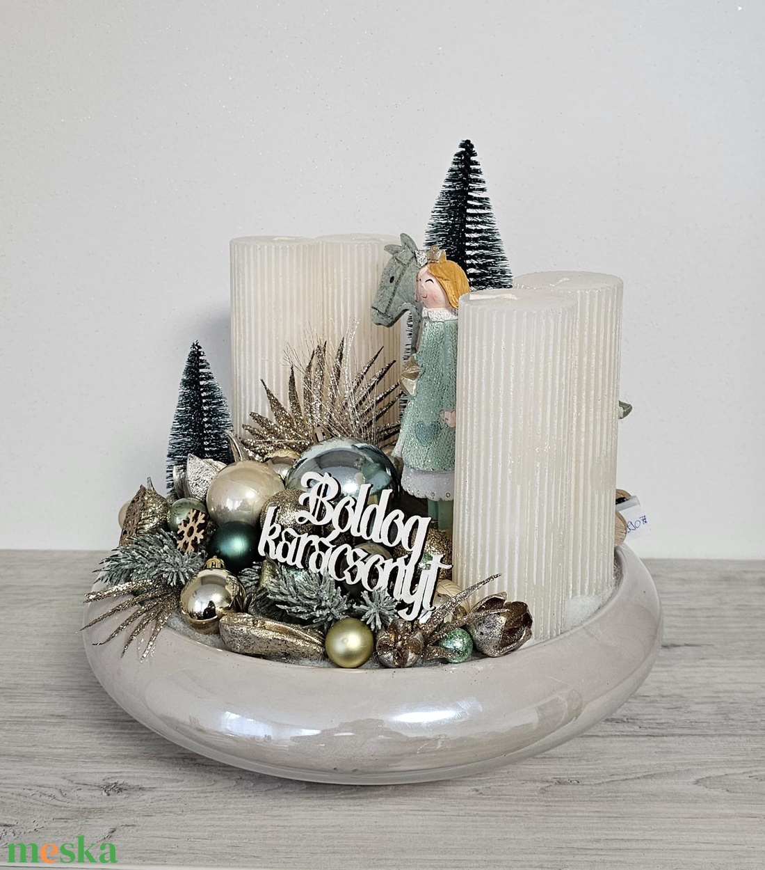 Adventi kaspós dekor - karácsony - karácsonyi lakásdekoráció - karácsonyi ajtódíszek - Meska.hu