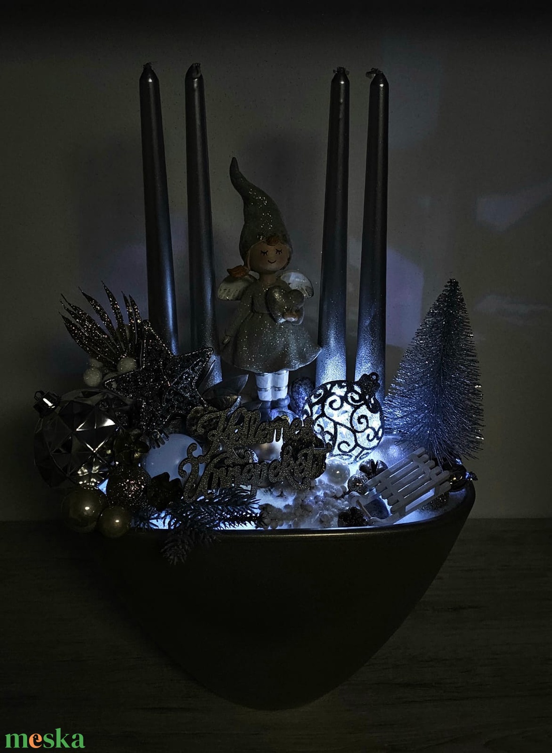 Adventi kaspós dekor - karácsony - karácsonyi lakásdekoráció - karácsonyi ajtódíszek - Meska.hu