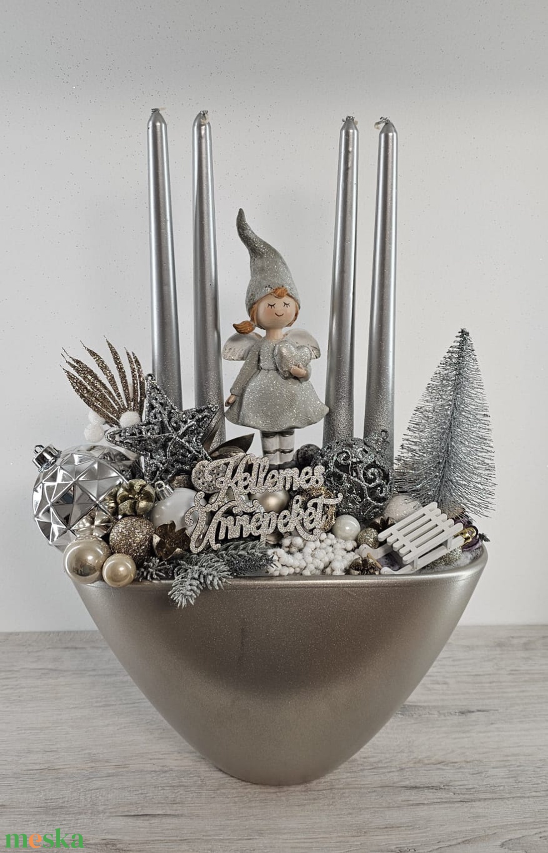 Adventi kaspós dekor - karácsony - karácsonyi lakásdekoráció - karácsonyi ajtódíszek - Meska.hu