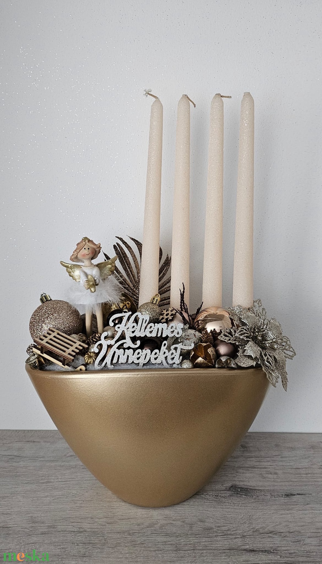 Adventi kaspós dekor - karácsony - karácsonyi lakásdekoráció - karácsonyi ajtódíszek - Meska.hu