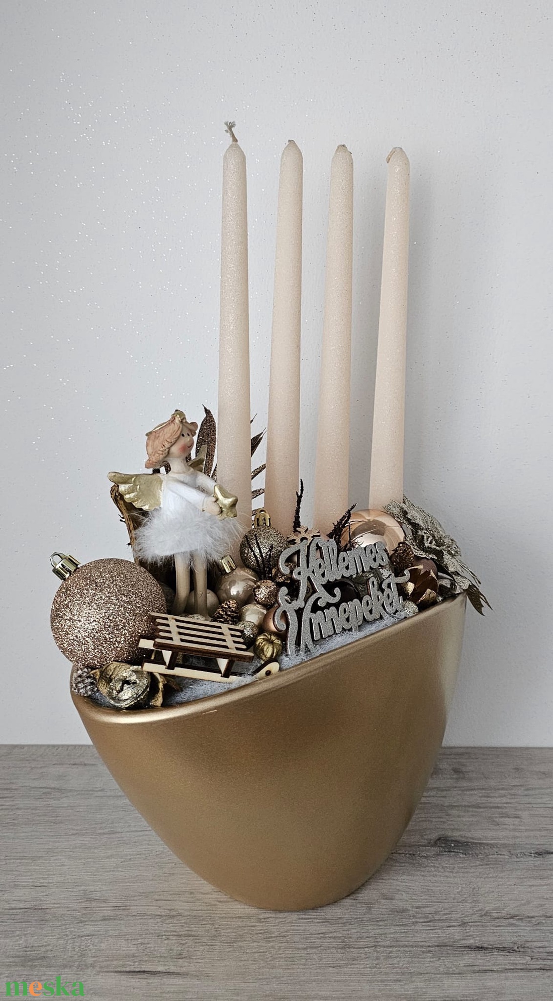 Adventi kaspós dekor - karácsony - karácsonyi lakásdekoráció - karácsonyi ajtódíszek - Meska.hu