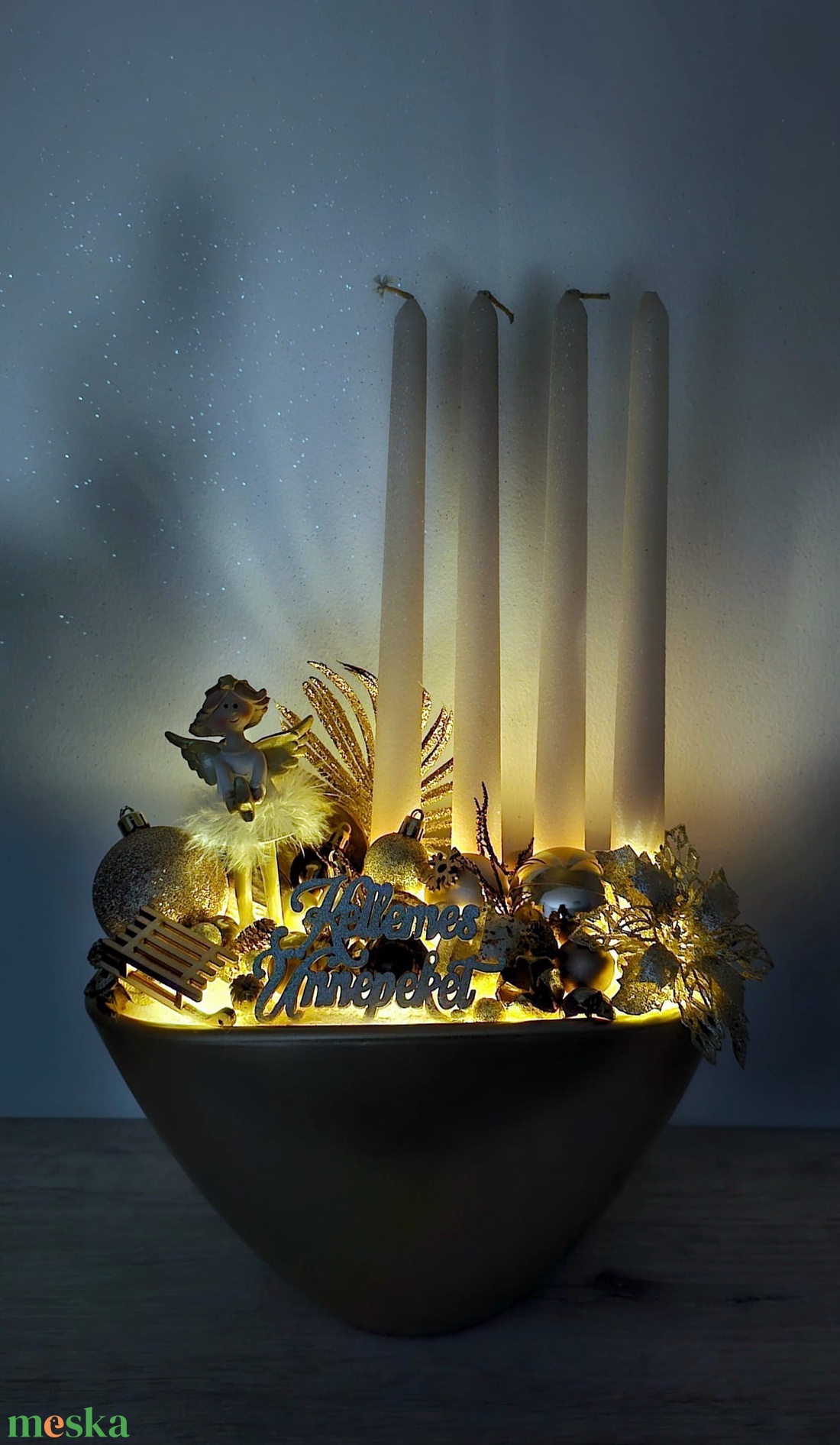 Adventi kaspós dekor - karácsony - karácsonyi lakásdekoráció - karácsonyi ajtódíszek - Meska.hu