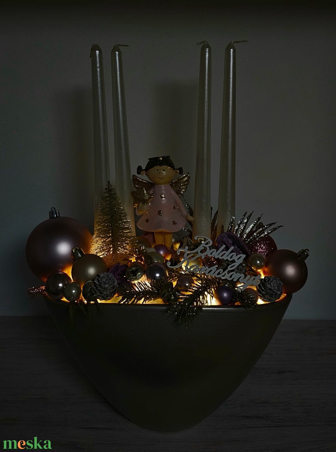 Adventi kaspós dekor - karácsony - karácsonyi lakásdekoráció - karácsonyi ajtódíszek - Meska.hu