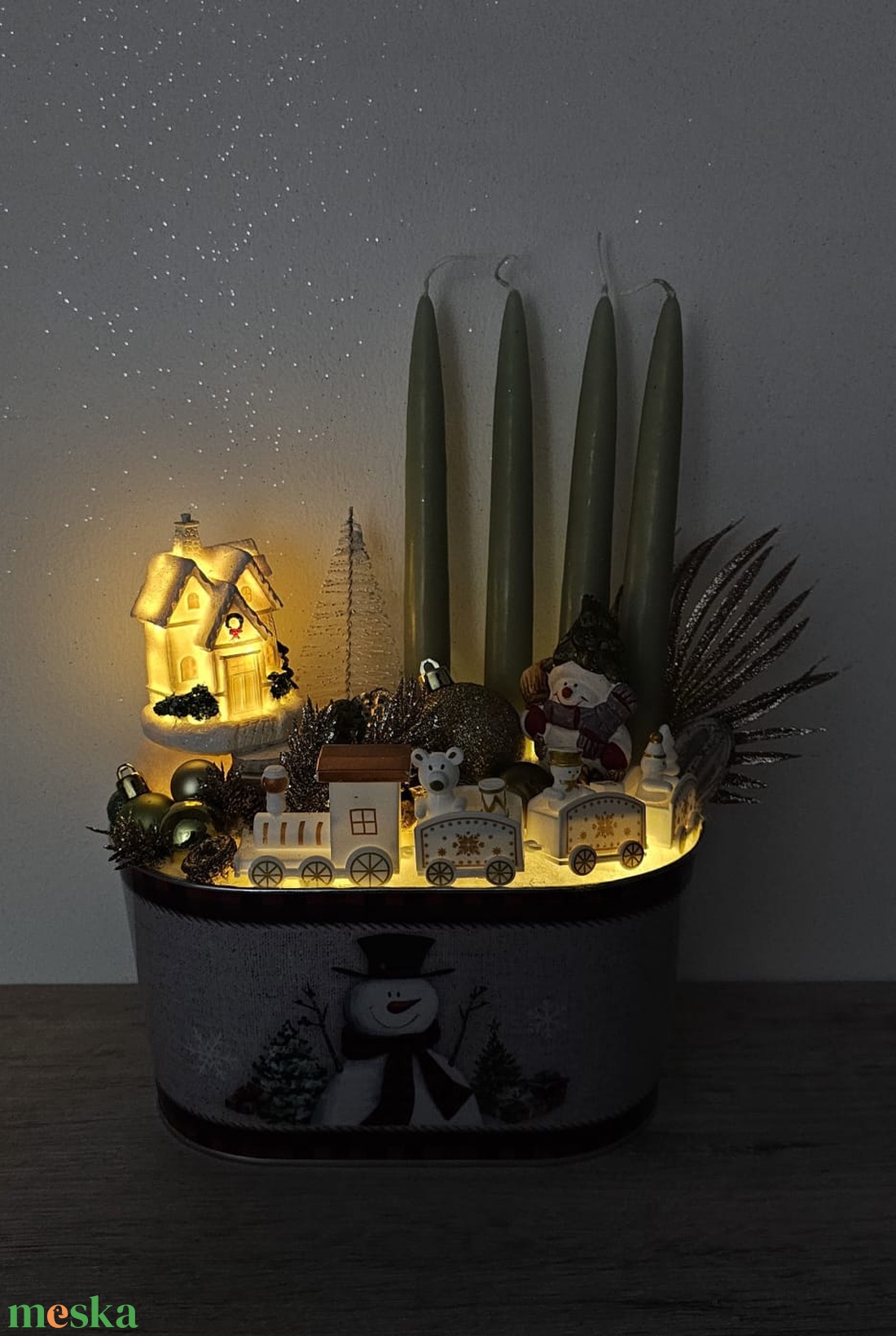 Adventi fémkaspós dekor - karácsony - karácsonyi lakásdekoráció - karácsonyi ajtódíszek - Meska.hu