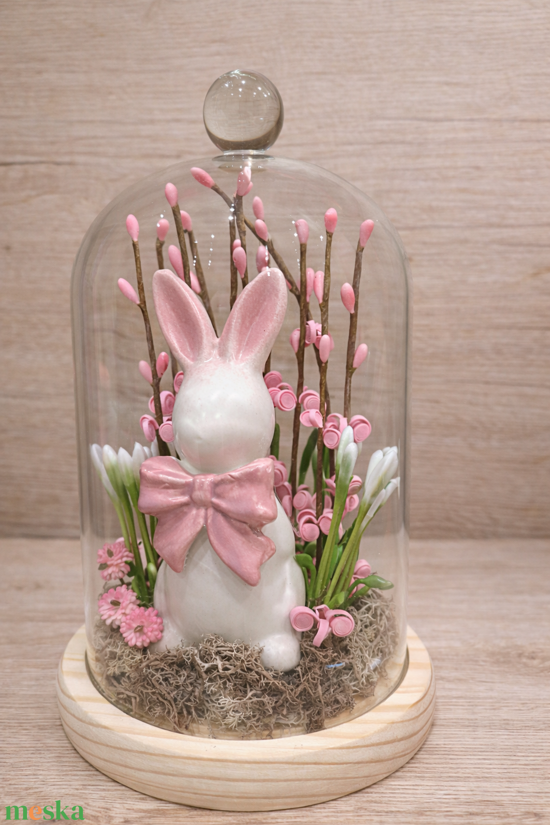 Nyuszi búra alatt - ünnepi díszek, dekorációk - húsvéti díszek és dekorációk - húsvéti asztaldíszek - Meska.hu