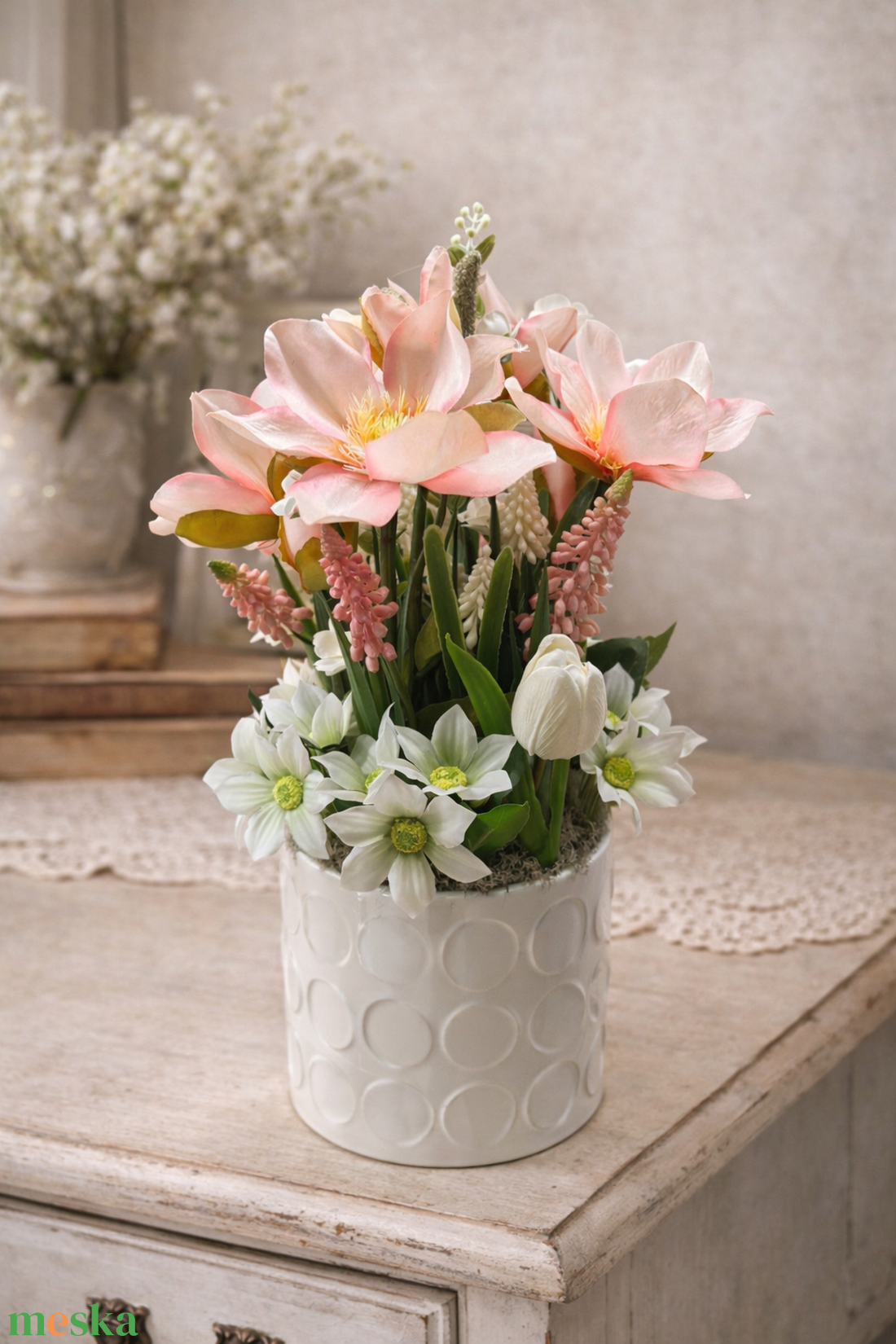 Magnóliás asztali dísz - otthon & életmód - virágdekoráció - virágdíszek - asztali virágdísz - Meska.hu