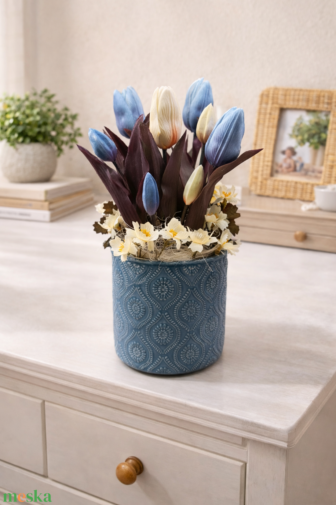 Tulipános asztali dísz - otthon & életmód - virágdekoráció - virágdíszek - asztali virágdísz - Meska.hu