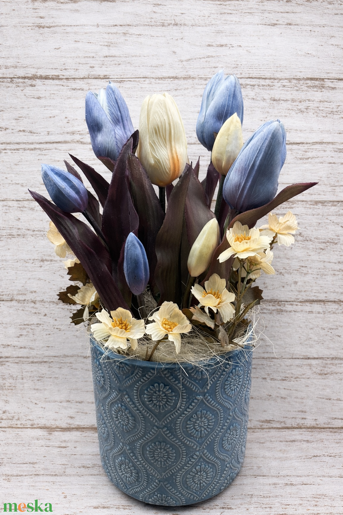 Tulipános asztali dísz - otthon & életmód - virágdekoráció - virágdíszek - asztali virágdísz - Meska.hu