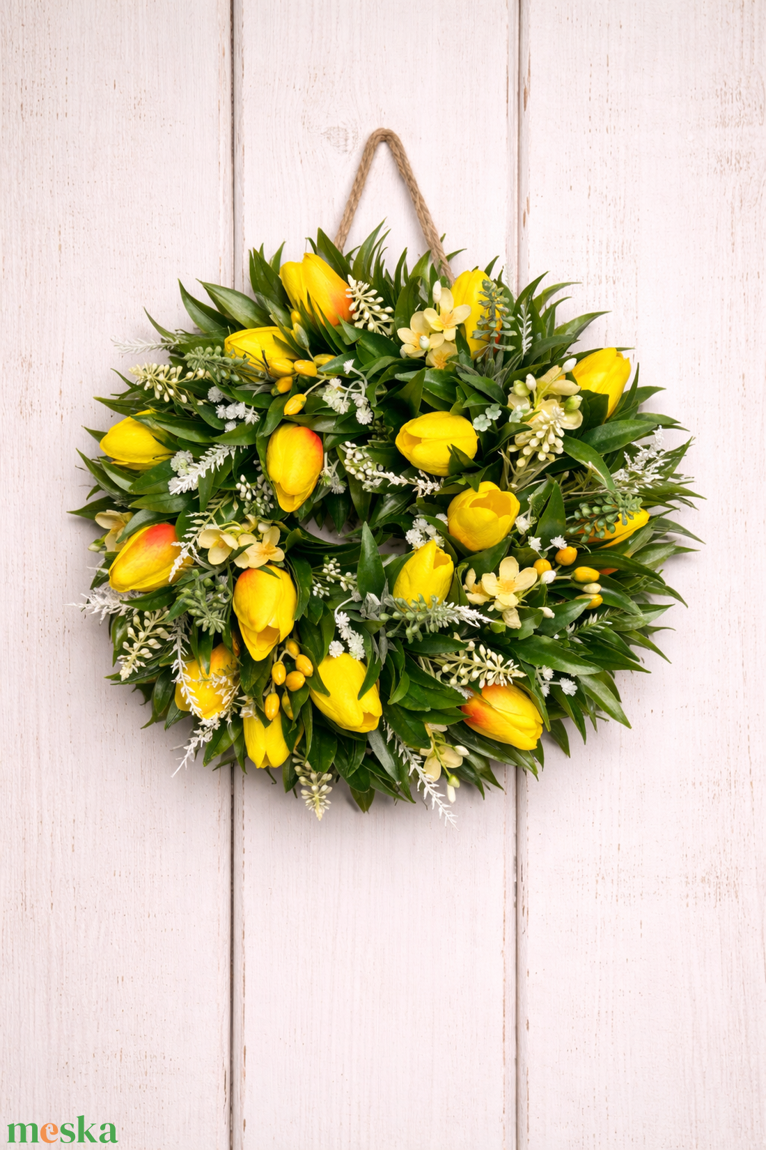 Tulipános koszorú - otthon & életmód - dekoráció - ajtó- és ablak dekoráció - ajtódísz & kopogtató - Meska.hu