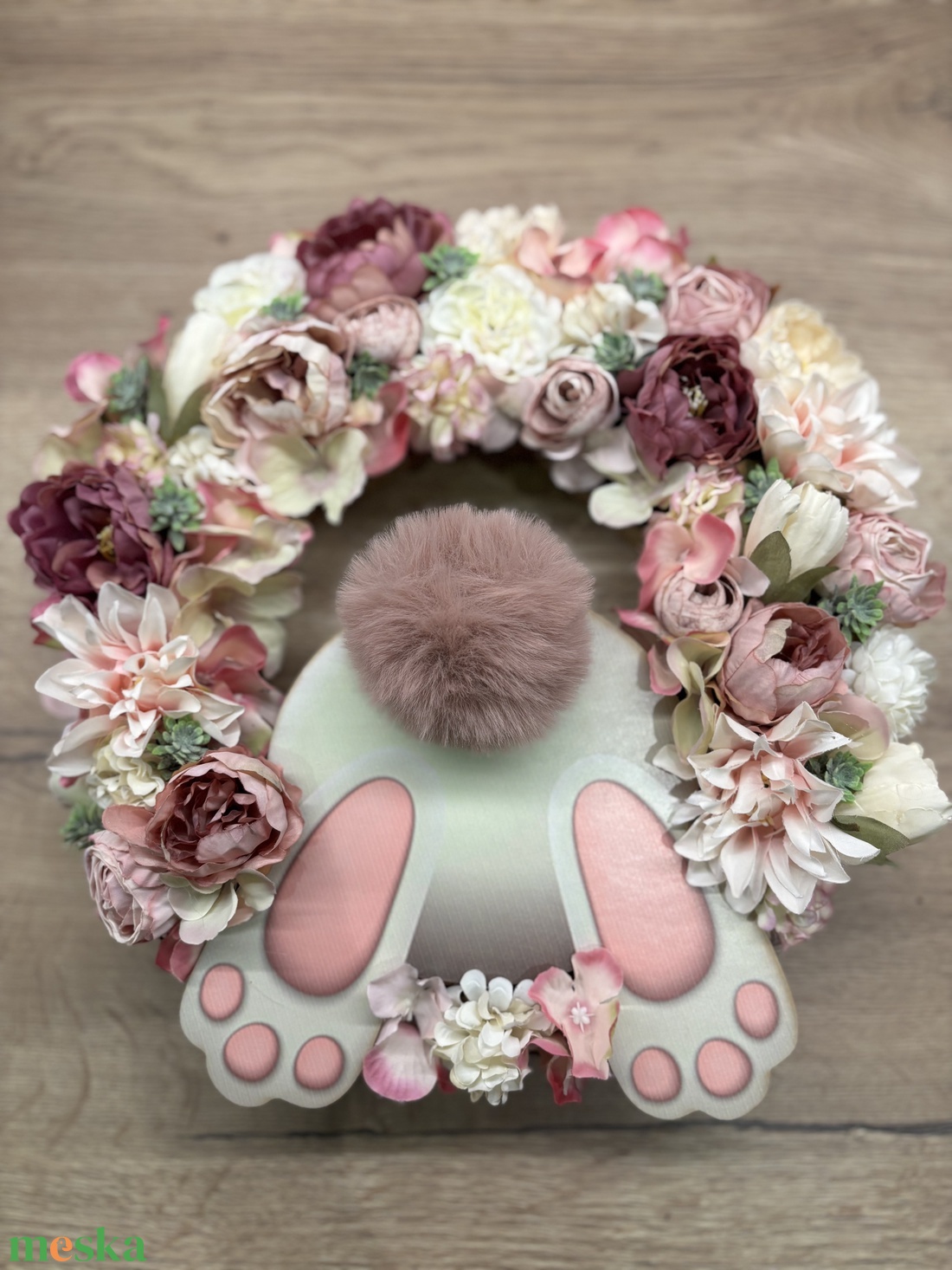 Nyuszis koszorú - ünnepi díszek, dekorációk - húsvéti díszek és dekorációk - húsvéti ajtódísz, kopogtató - Meska.hu