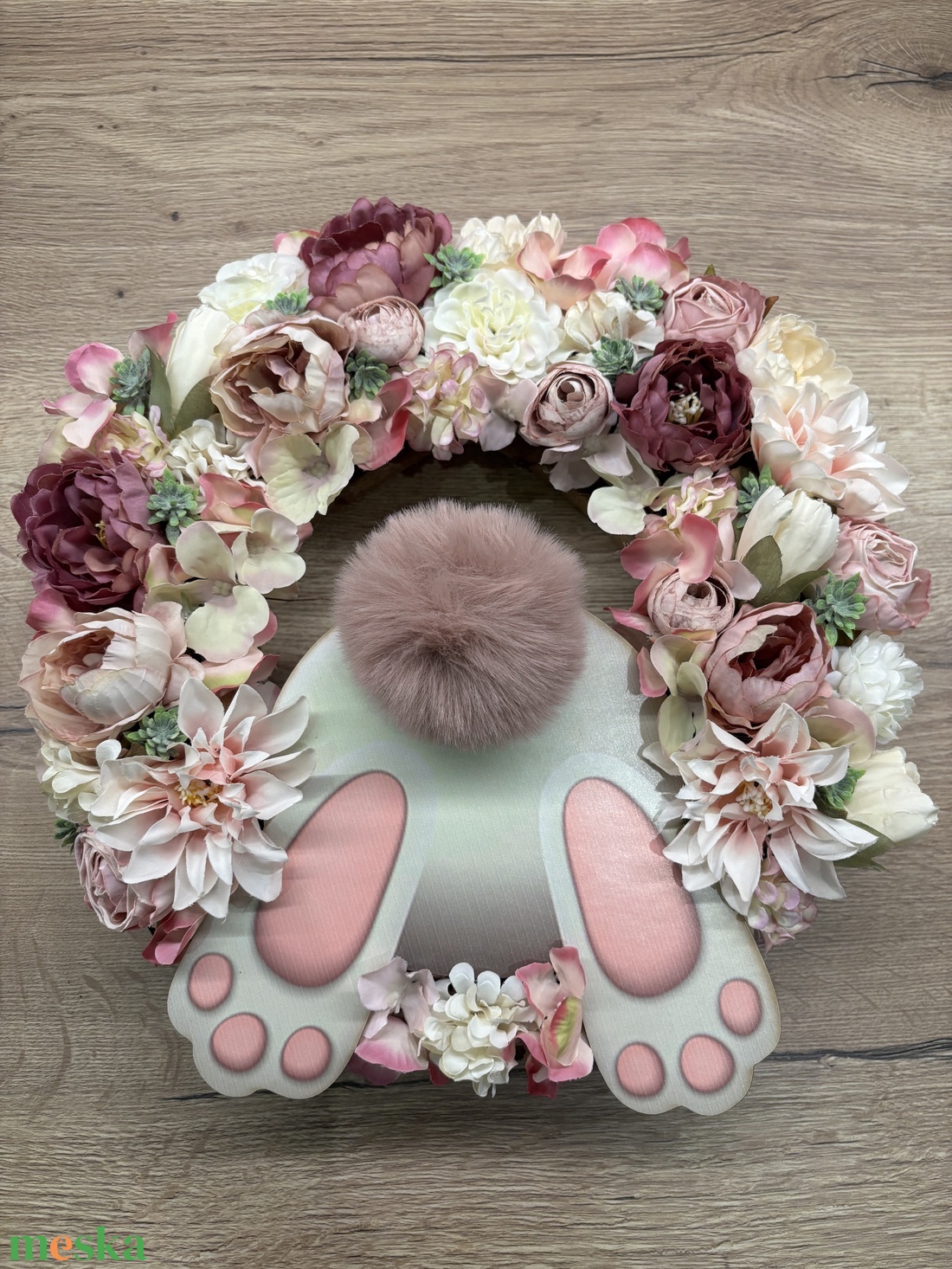 Nyuszis koszorú - ünnepi díszek, dekorációk - húsvéti díszek és dekorációk - húsvéti ajtódísz, kopogtató - Meska.hu